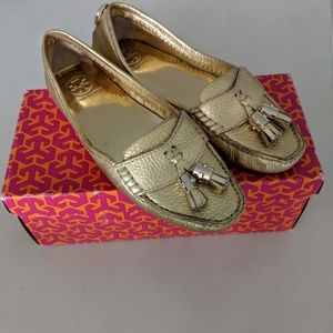 Tory Burch Gold Tassle Loafers